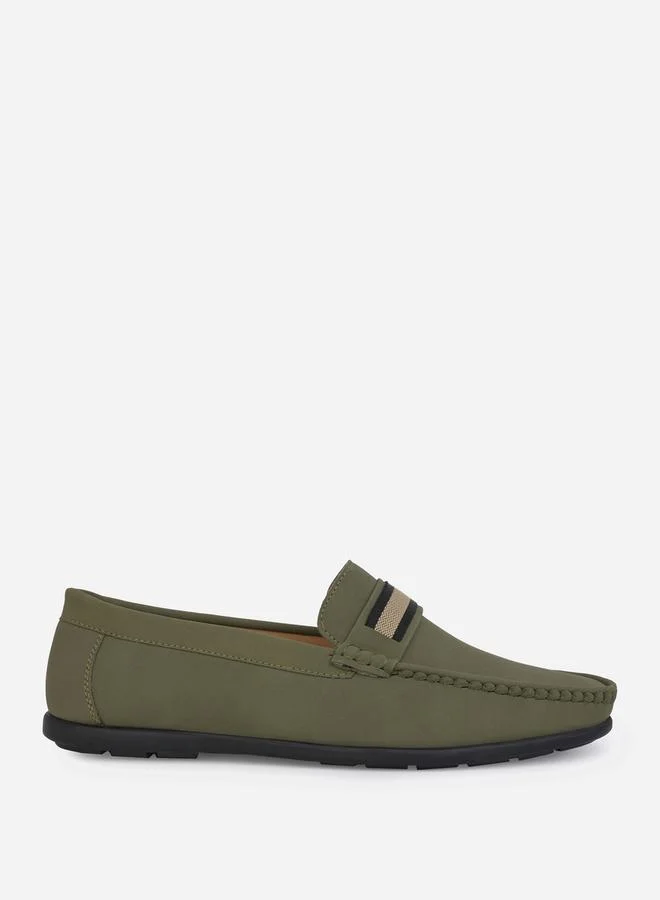 Styli Slip On Striped Band Loafers