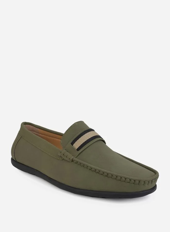 Styli Slip On Striped Band Loafers