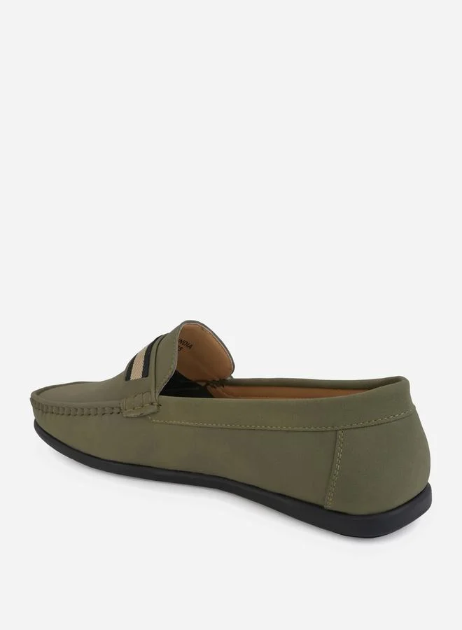Styli Slip On Striped Band Loafers