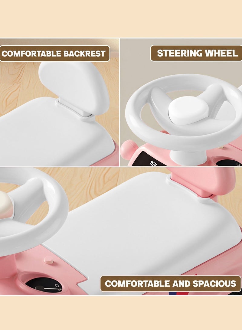 BAYBEE Sportster Baby Ride on Car for Kids, Toddler Ride on Baby Car with Lights, Music, High Backrest and Storage Space | Kids Push Car for Baby | Children Push Ride on Car for Kids Toddlers 1 to 3 Years Boy Girl Pink - Image 5