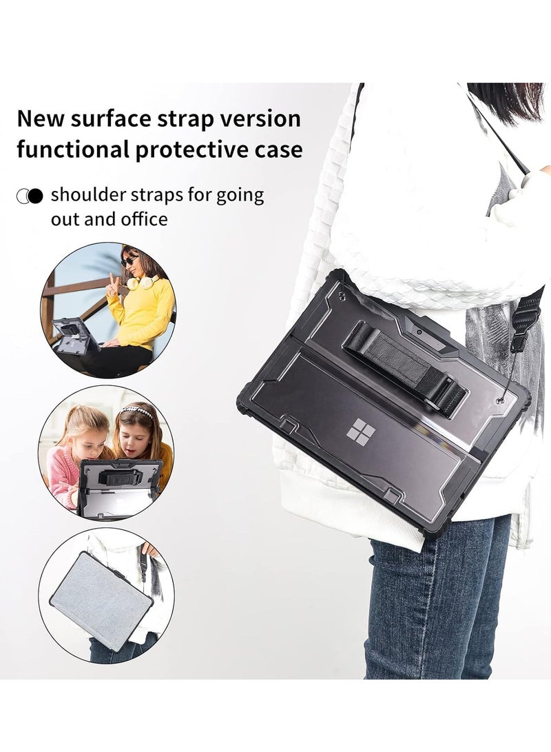 Protective Case Compatible with Microsoft Surface Pro 9 with Shoulder Strap, Hand Strap, Stylus Pen Holder, Rugged, Shock-Absorbing and Drop-Resistant - Image 5