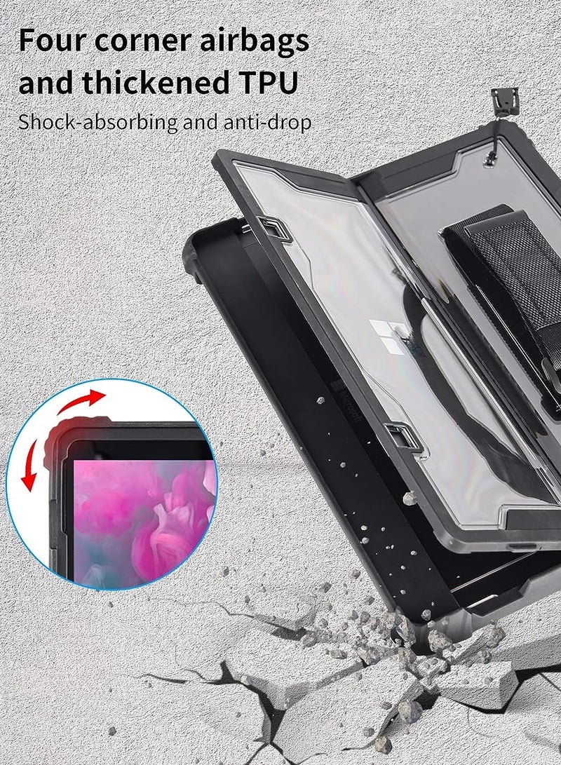 Protective Case Compatible with Microsoft Surface Pro 9 with Shoulder Strap, Hand Strap, Stylus Pen Holder, Rugged, Shock-Absorbing and Drop-Resistant - Image 4