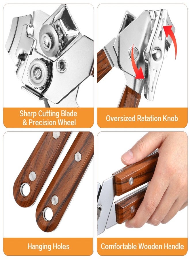 BESTonZON Stainless Steel Manual Can Opener with Grip Handles, Easy Turn Design, Heavy Duty Lid Remover for Seniors, Kitchen and Bar Tool, Smooth Edge - Image 4
