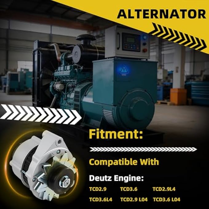 HXYBBGS 01184044 1184022 Alternator Compatible with Deutz Engine TCD2.9L4 TCD3.6L4 Replace 01184026 - Image 2