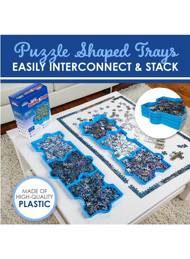 WHITE MOUNTAIN White Mountain Stackable Puzzle Sorting Trays - 6 Plastic Shaped Trays, Stores Up to 1000 Jigsaw Pieces  - Image 4