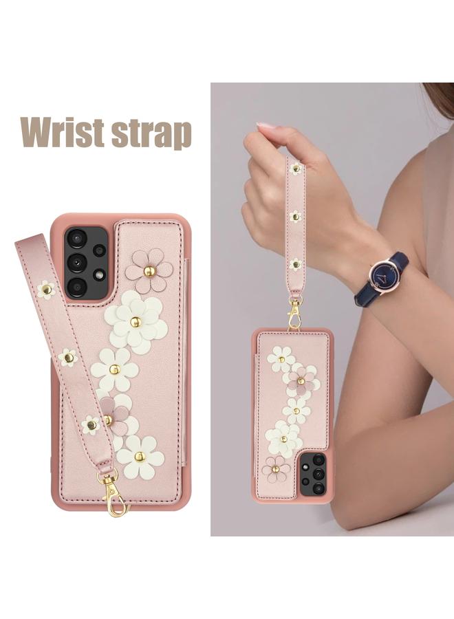 erorex Case For Samsung Galaxy A13 5G / 4G Crossbody Flower Pattern Leather Phone Case - Image 3