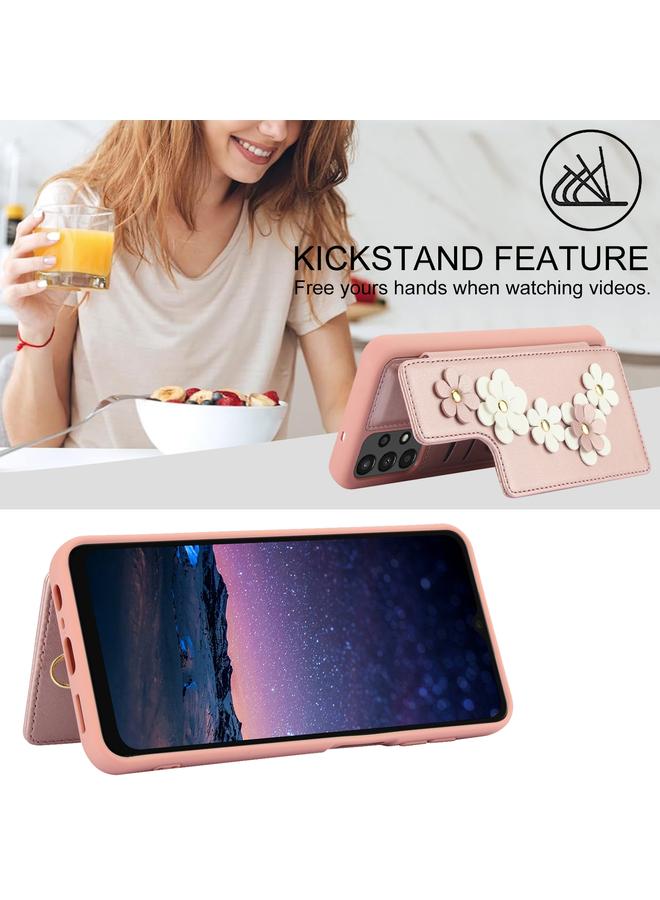 erorex Case For Samsung Galaxy A13 5G / 4G Crossbody Flower Pattern Leather Phone Case - Image 5