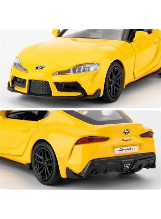 1/36 Toyota Supra Alloy Model Car with Pull Back Function Toy Car for Collecting and Decorating Model Toys, Car Gifts for Boys and Girls (Yellow) - Image 4