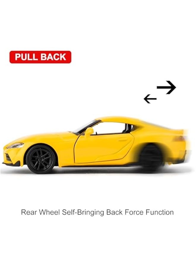 1/36 Toyota Supra Alloy Model Car with Pull Back Function Toy Car for Collecting and Decorating Model Toys, Car Gifts for Boys and Girls (Yellow) - Image 2