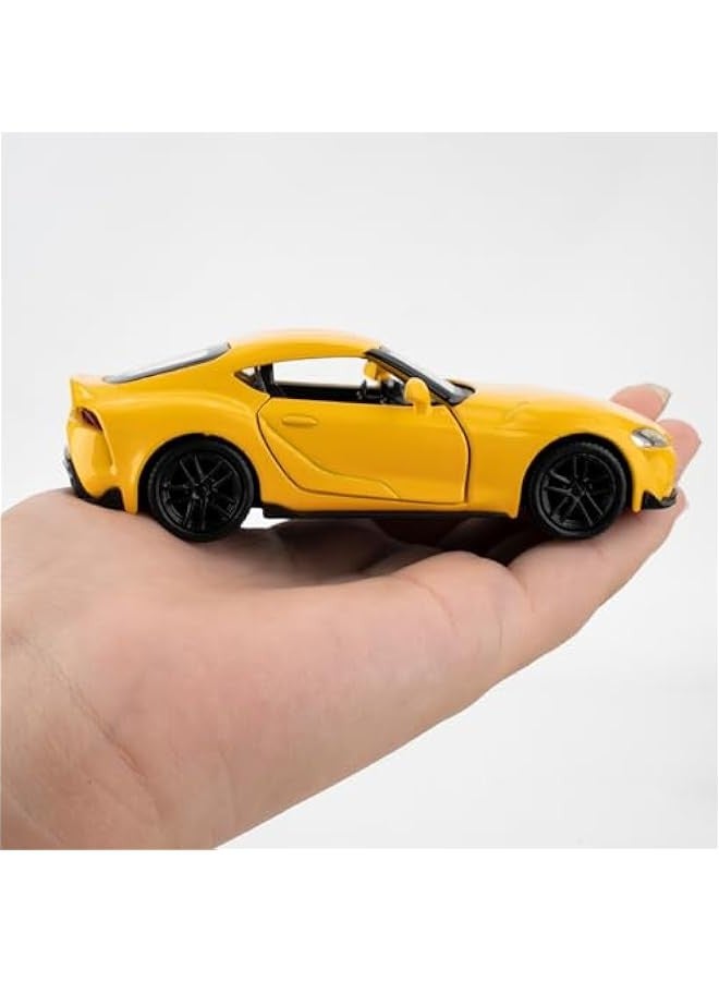 1/36 Toyota Supra Alloy Model Car with Pull Back Function Toy Car for Collecting and Decorating Model Toys, Car Gifts for Boys and Girls (Yellow) - Image 5