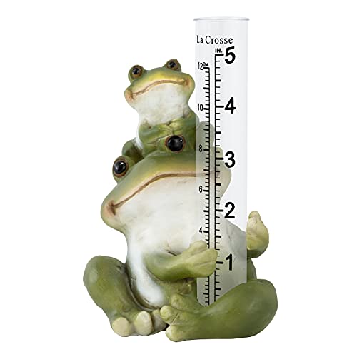 LA CROSSE MCCORMICK La Crosse 704-4114 5 in. Table Standing Polyresin Frog Rain Gauge - Image 1