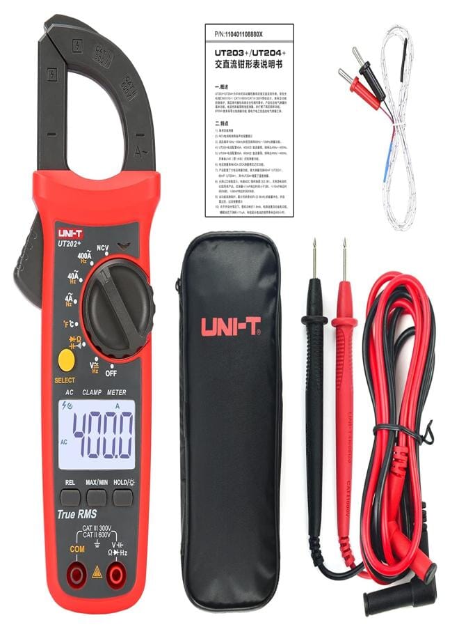 UNI-T Uni-T Ut202+ Multimeter Auto Range True Rms Clamp Meter With Lcd Display Clamp Meter