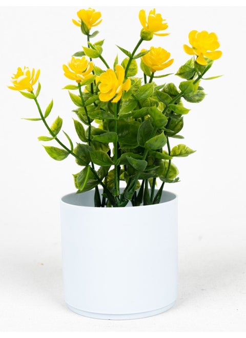 Artificial Flower in White Mini Pot