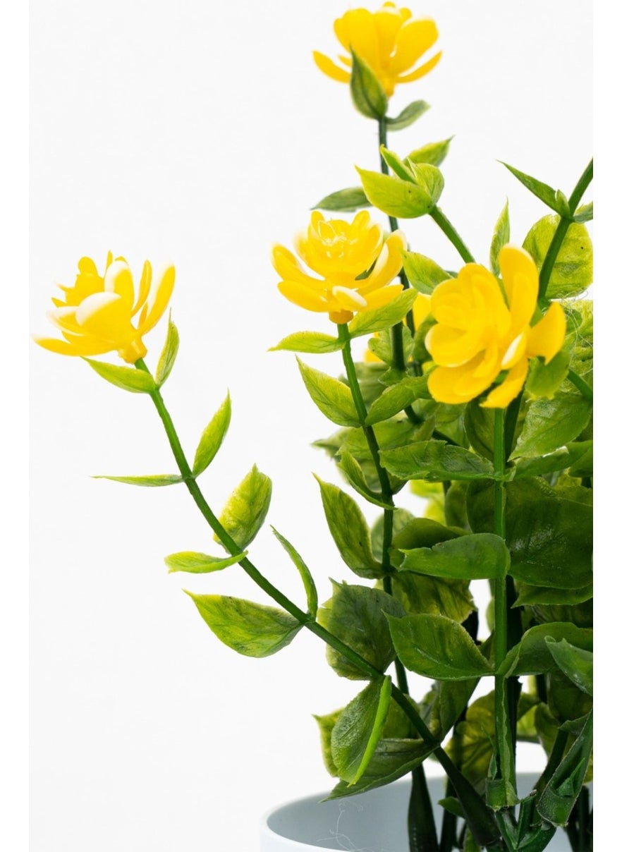 Artificial Flower in White Mini Pot