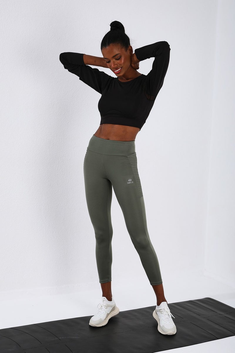 Tommy Life Çağla Women's High Waist Slim Fit Skinny Leg Leggings-94568  - Image 2
