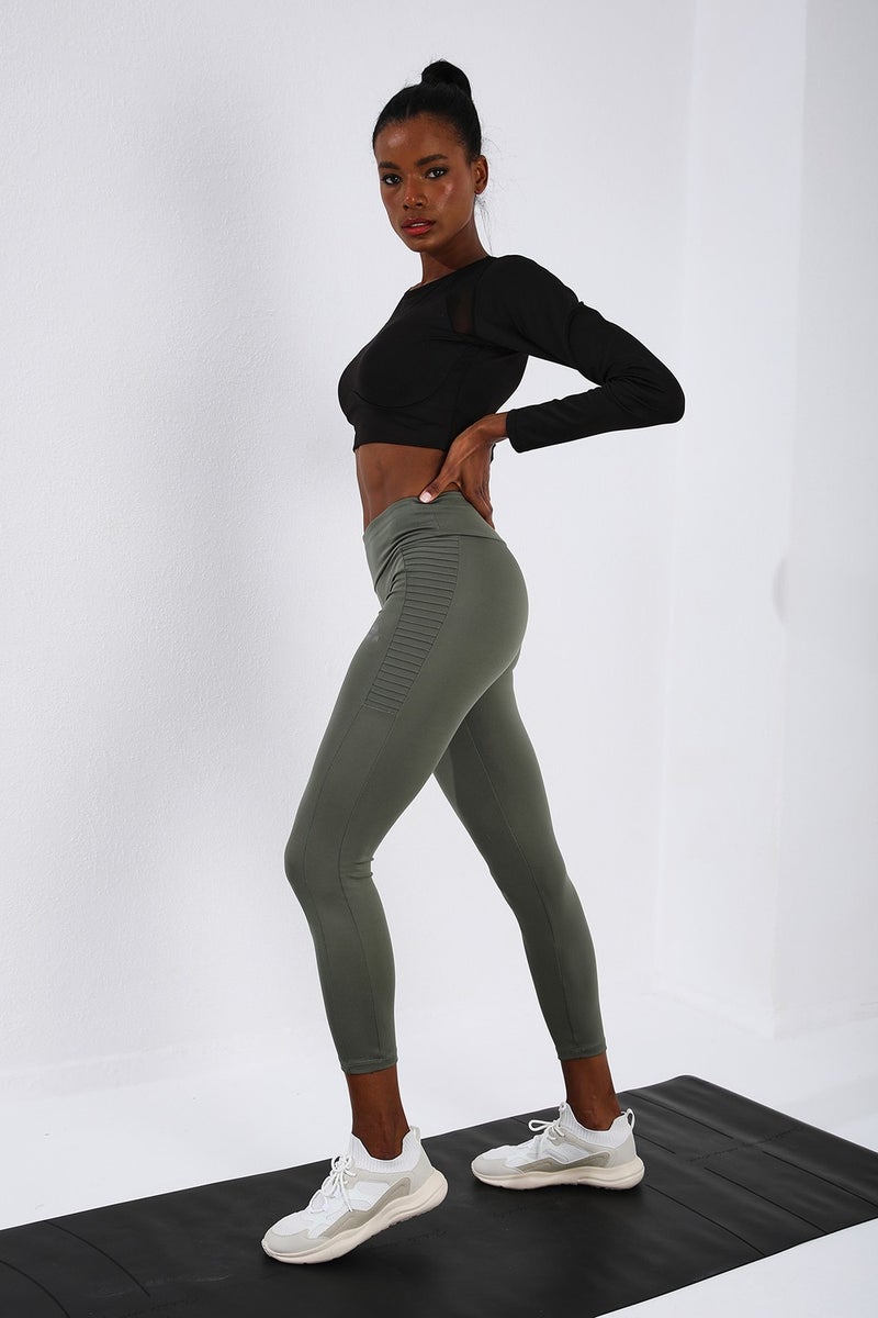 Tommy Life Çağla Women's High Waist Slim Fit Skinny Leg Leggings-94568  - Image 3