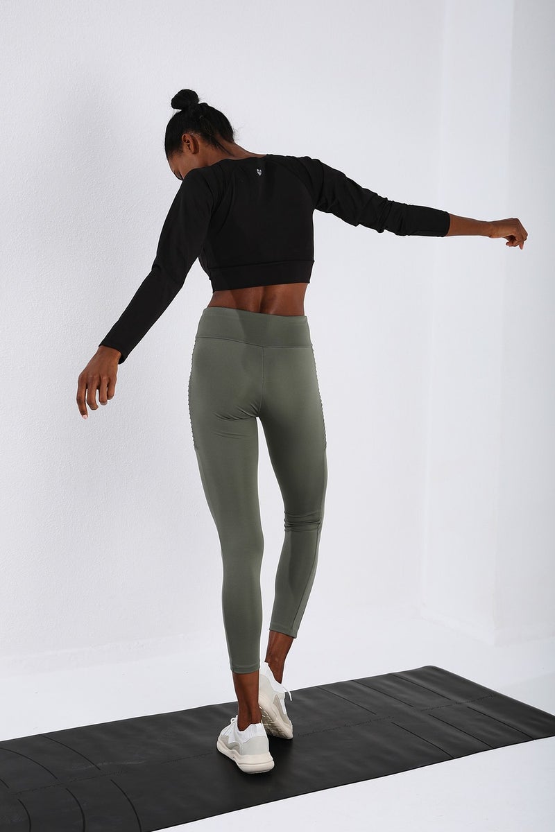 Tommy Life Çağla Women's High Waist Slim Fit Skinny Leg Leggings-94568  - Image 5
