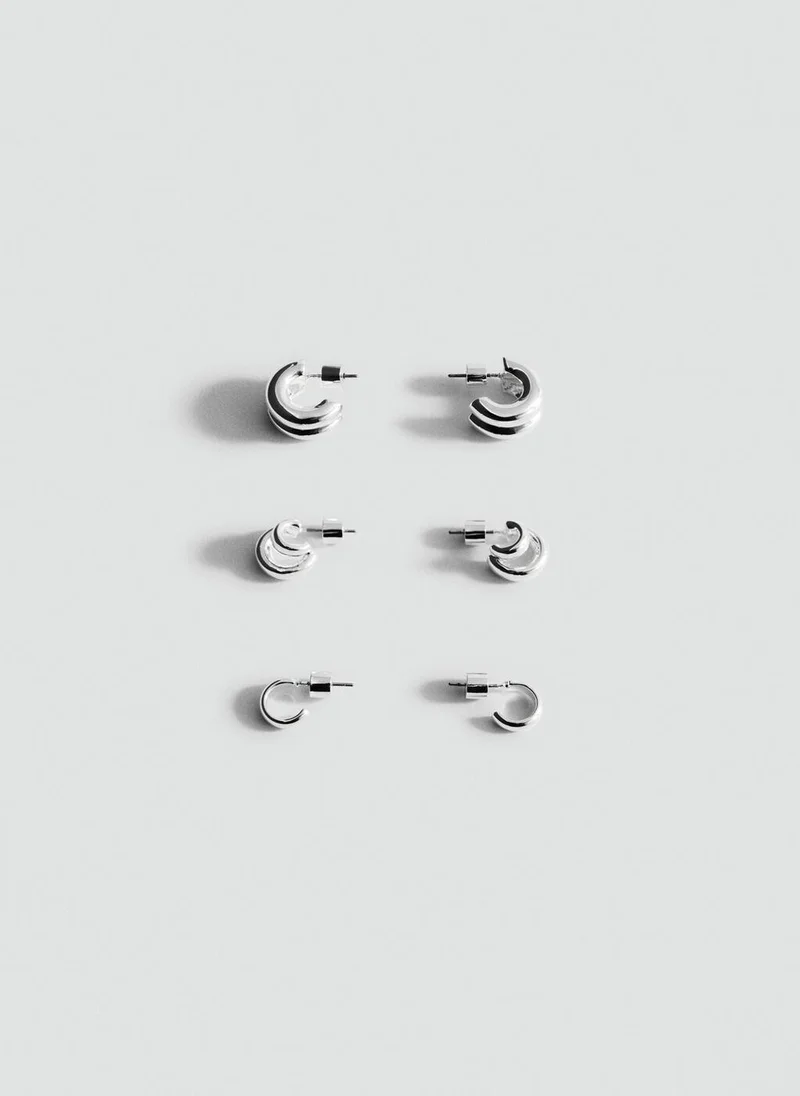 مانجو Set Of Combined Hoop Earrings