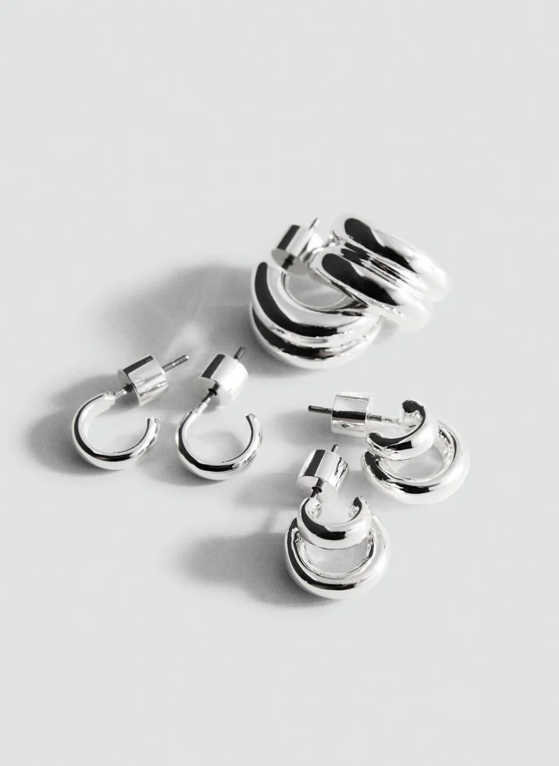 مانجو Set Of Combined Hoop Earrings