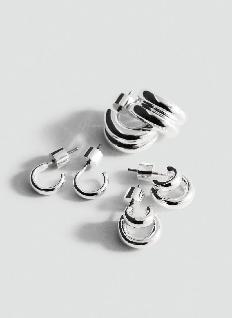 MANGO Set Of Combined Hoop Earrings  - Image 2