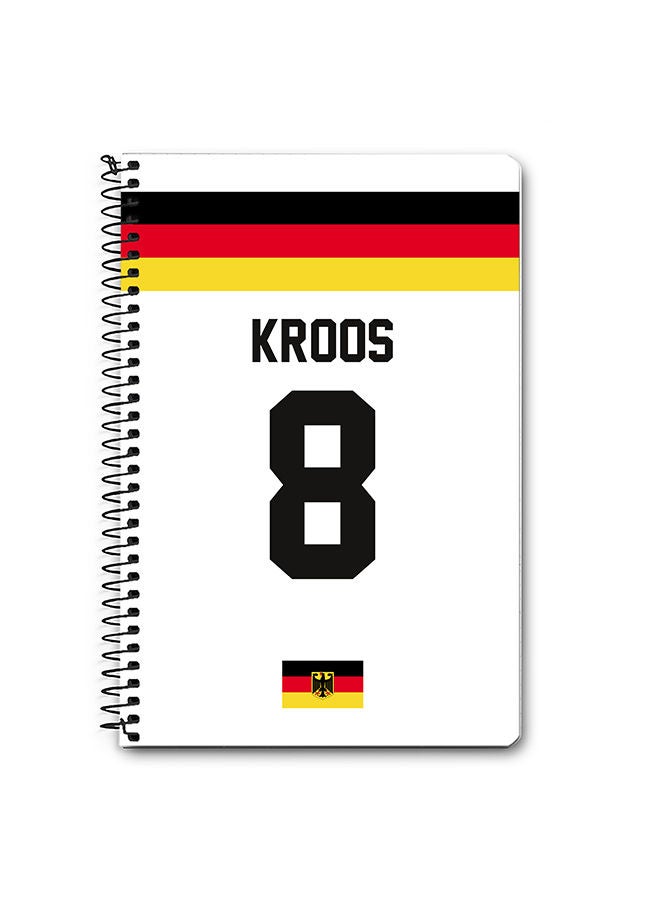 Stylizedd Designer A5 Spiral Notebook Memo Notepad Journal - Football Team - Germany Player Name - Kroos - Image 1