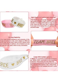 LYNLYN Team Bride Bracelets,Hen Party Wristbands Set Bride Tribe Hair Ties with Golden Lettering for Wedding,Bachelor Party,Bridal Shower Decor  - Image 2