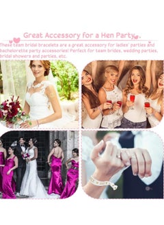 LYNLYN Team Bride Bracelets,Hen Party Wristbands Set Bride Tribe Hair Ties with Golden Lettering for Wedding,Bachelor Party,Bridal Shower Decor  - Image 4