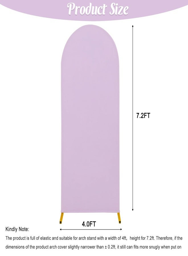 FEINIGESI Spandex Fitted Wedding Arch Cover 7.2FT Round Top Stand Covers Double-Side Chiara Cover Backdrop Cover for Wedding Birthday Party Ceremony Baby Shower Decoration(Lavender) - Image 2