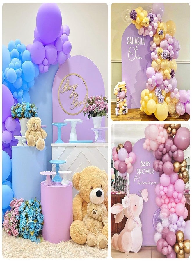 FEINIGESI Spandex Fitted Wedding Arch Cover 7.2FT Round Top Stand Covers Double-Side Chiara Cover Backdrop Cover for Wedding Birthday Party Ceremony Baby Shower Decoration(Lavender) - Image 5