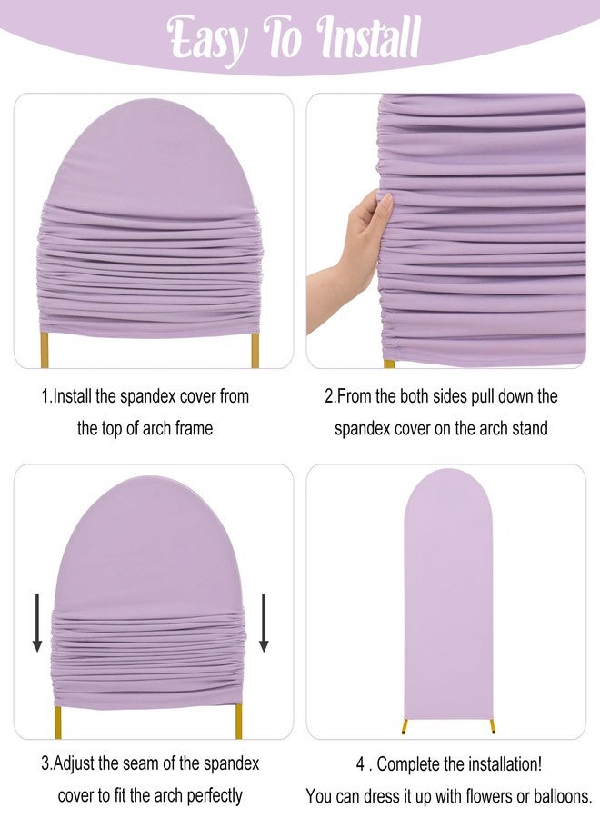 FEINIGESI Spandex Fitted Wedding Arch Cover 7.2FT Round Top Stand Covers Double-Side Chiara Cover Backdrop Cover for Wedding Birthday Party Ceremony Baby Shower Decoration(Lavender) - Image 4
