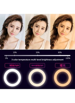 General Mobile Phone Live Broadcast Bracket Led Three-color Ring Fill Light Live Light Net Red Photography Fill Light Spot Wholesale-Specifications:160cm Bracket 10 Inch Fill Light Three-position Mobile Pho  - Image 5