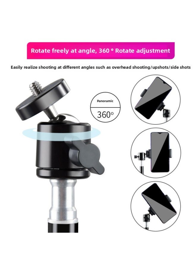 General - Mobile Phone Live Broadcast Bracket Led Three-color Ring Fill Light Live Light Net Red Photography Fill Light Spot Wholesale-Specifications:160cm Bracket 10 Inch Fill Light Three-position Mobile Pho - Image 1