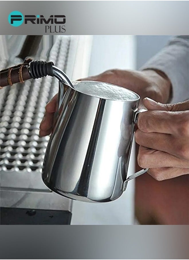 PRIMO PLUS Stainless Steel Milk Frothing Coffee Jug Silver 350ml  - Image 2