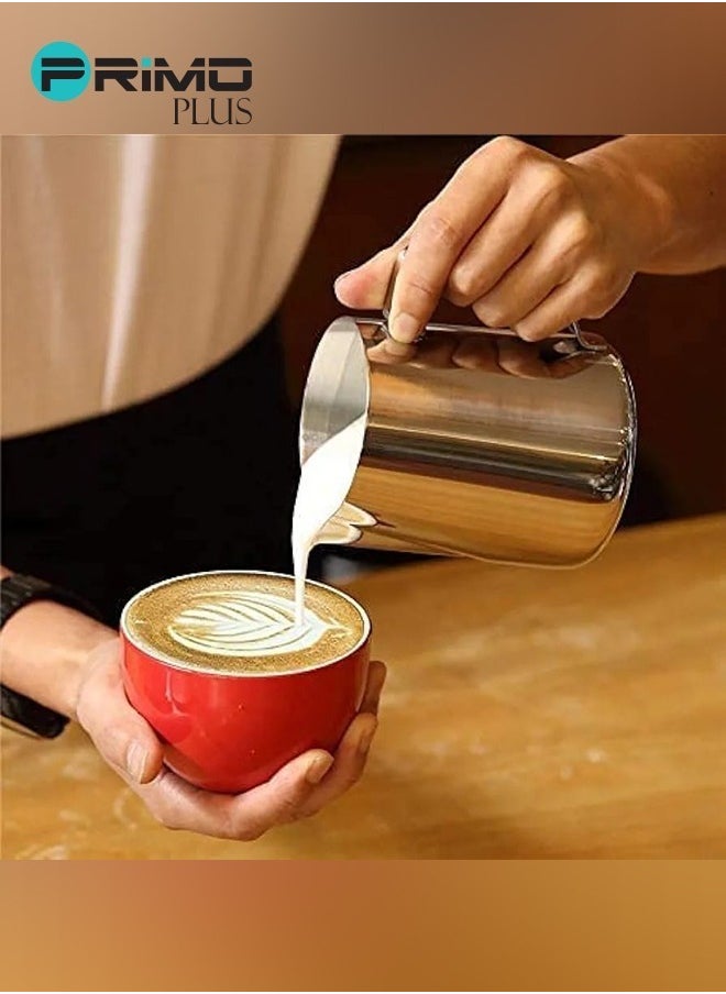 PRIMO PLUS Stainless Steel Milk Frothing Coffee Jug Silver 350ml  - Image 4
