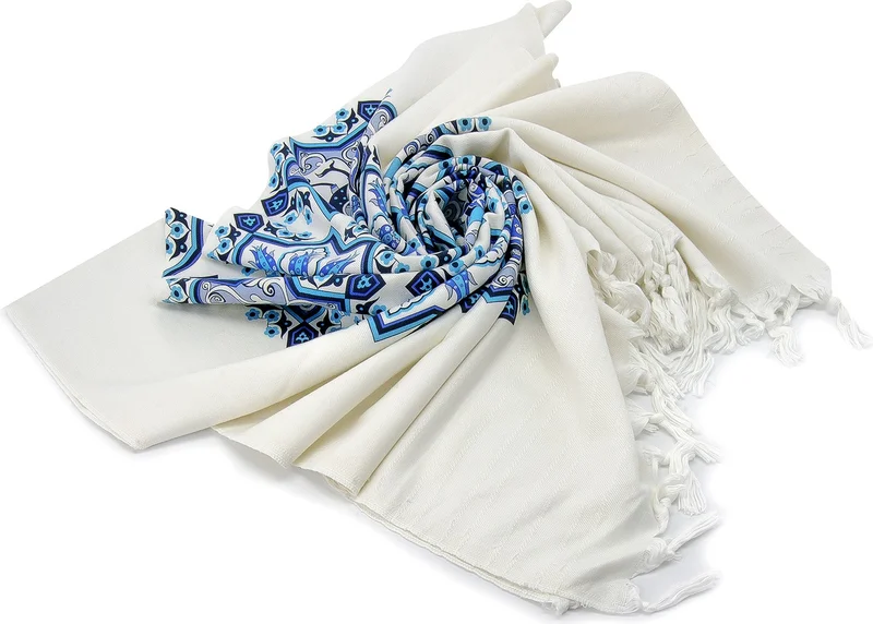 İhvan Online Peacock Tile Printed Cotton Bamboo Peshtemal