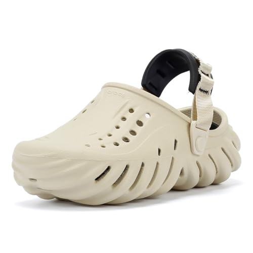 Crocs Unisex-Adult Echo Clogs, Bone/Black, 6 Men/8 Women - Image 4