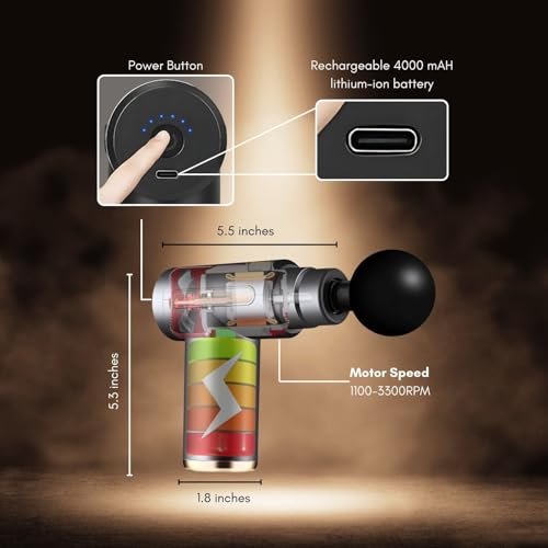 DR PT Gun Massager for Athletes Handheld Neck & Back Massager | 6 Specialized Heads | LED Touch Panel |30 Speed Level Massager for Full Body with Premium Carry Bag. (Ultra Gun) - Image 2