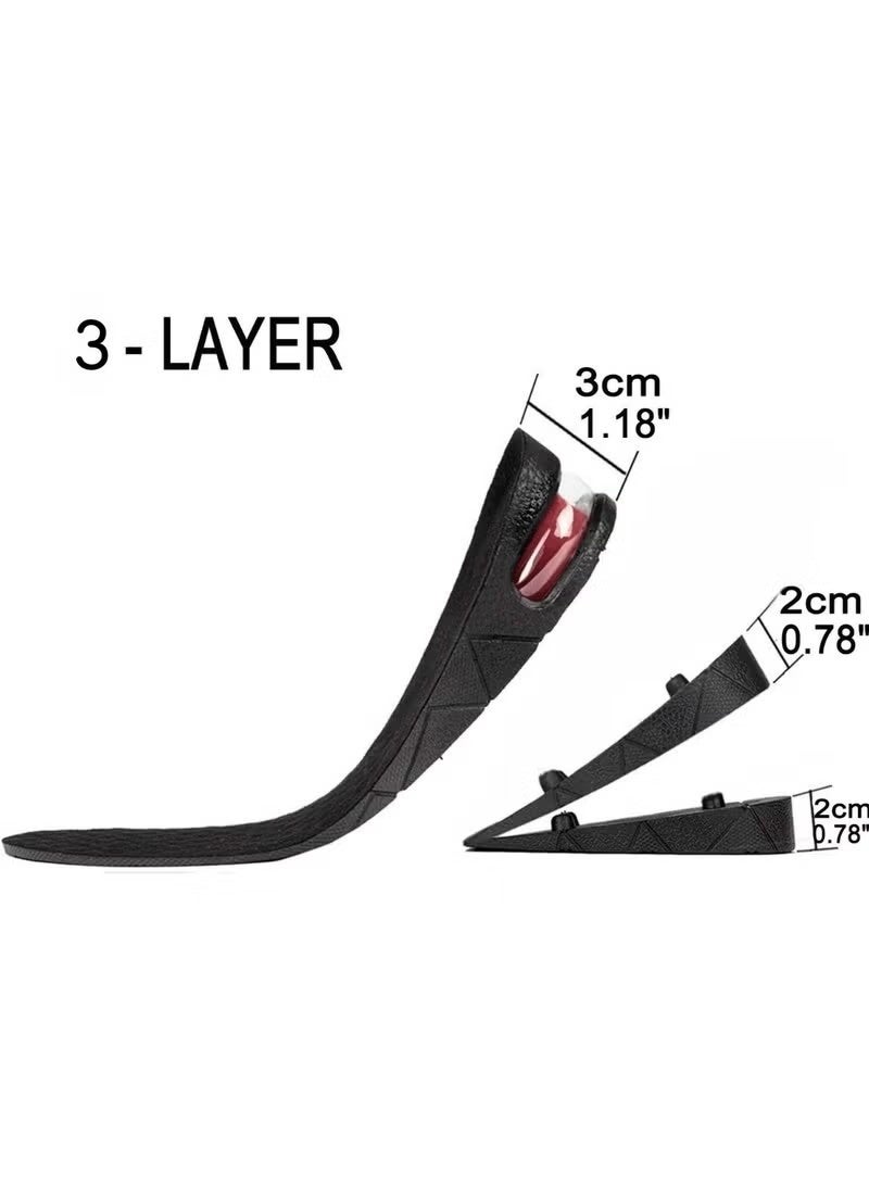 وسادة لزيادة الطول، 4 طبقات، نعال داخلية للأحذية، أسود - Image 4