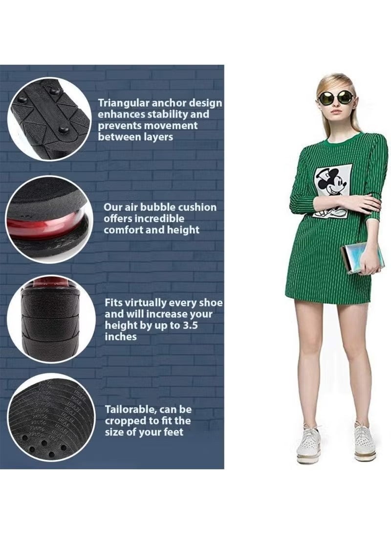 وسادة لزيادة الطول، 4 طبقات، نعال داخلية للأحذية، أسود - Image 3