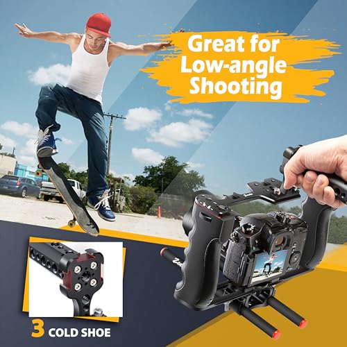 Zeadio Camera Video Rig Cage, Aluminum Filmmaking Movie Making Kit, Compatible with All DSLR Camera and Camcorder - Image 4