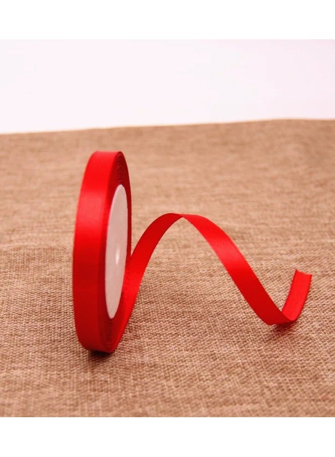 Red Satin Ribbon, 12mm x 25yd Double Faced Polyester Ribbon for Gift Wrapping, Party Favors, Wedding Decorations, Bow Making, Bouquets, Sewing Projects & Craft Supplies - Image 2
