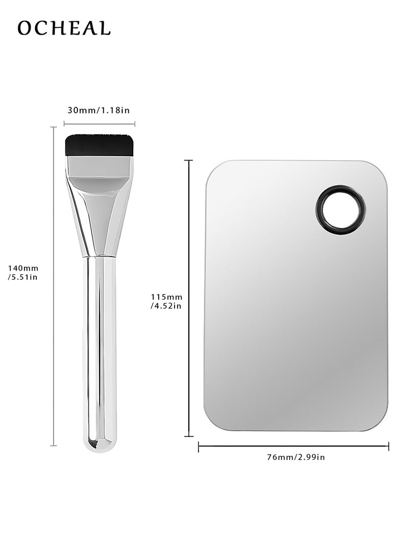 اوكيل فرشاة أساس مسطحة مع صينية مزج المكياج - أداة تجميل كورية للنساء والفتيات مع بودرة صغيرة مجانية - Image 5