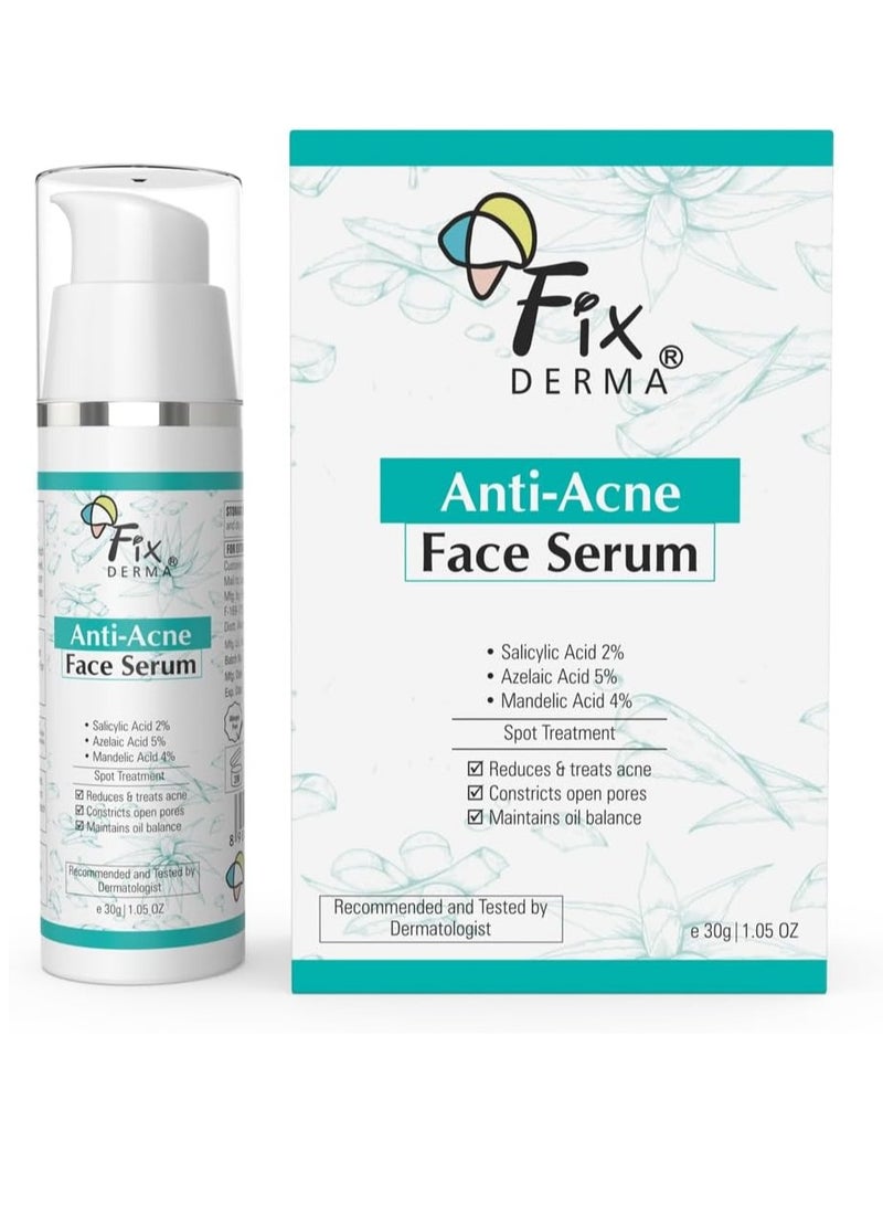فيكسديرما مصل حمض الساليسيليك 2% لعلاج حب الشباب والبقع مع 5% حمض الأزيلايك و4% حمض المندليك | سيروم للوجه مضاد لحب الشباب | مصل الوجه للرجال والنساء | مصل الوجه للبشرة الدهنية - 30 جرام - Image 1