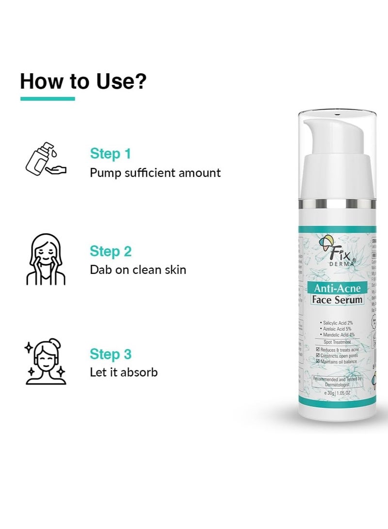 فيكسديرما مصل حمض الساليسيليك 2% لعلاج حب الشباب والبقع مع 5% حمض الأزيلايك و4% حمض المندليك | سيروم للوجه مضاد لحب الشباب | مصل الوجه للرجال والنساء | مصل الوجه للبشرة الدهنية - 30 جرام - Image 5