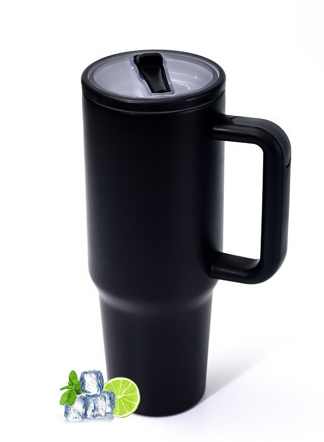 40 oz Stainless Steel Vacuum Insulated Tumbler with Straw Lid and Handle 40oz Leak-proof Travel Mug for Water, Iced Tea or Coffee, Smoothie and More - Image 1