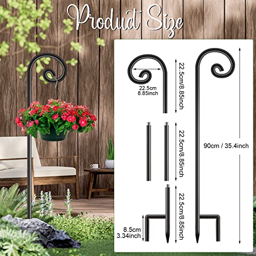 Shimeyao 20 Pack Shepherd Hook 35 Inch 1/3 Inch Thick, Thick Iron Curled Hook for Hanging Bird Feeders, Plant Hangers, Flower Basket, Lanterns, Weddings,Spring,Summer - Image 2