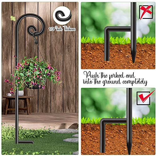 Shimeyao 20 Pack Shepherd Hook 35 Inch 1/3 Inch Thick, Thick Iron Curled Hook for Hanging Bird Feeders, Plant Hangers, Flower Basket, Lanterns, Weddings,Spring,Summer - Image 4