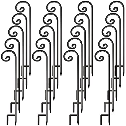 Shimeyao 20 Pack Shepherd Hook 35 Inch 1/3 Inch Thick, Thick Iron Curled Hook for Hanging Bird Feeders, Plant Hangers, Flower Basket, Lanterns, Weddings,Spring,Summer - Image 1