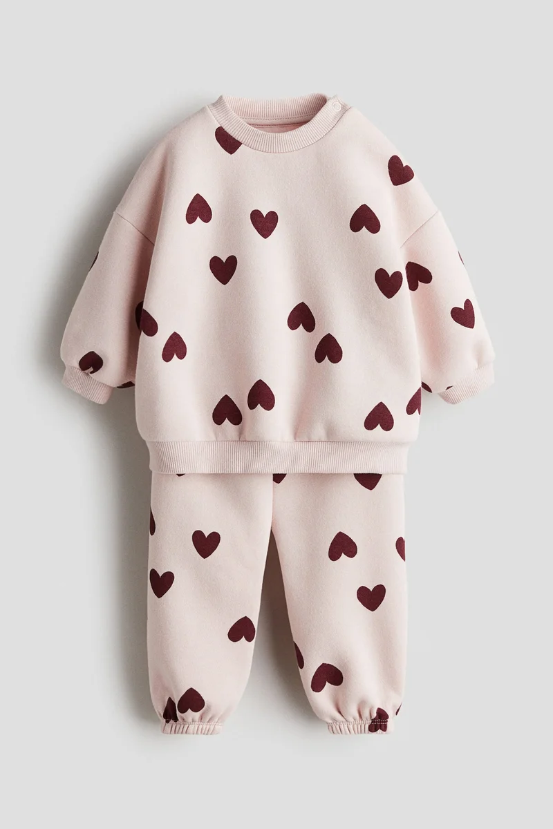 اتش اند ام طقم من نسيج سويت-شيرت بطبعة - عبوة من قطعتين