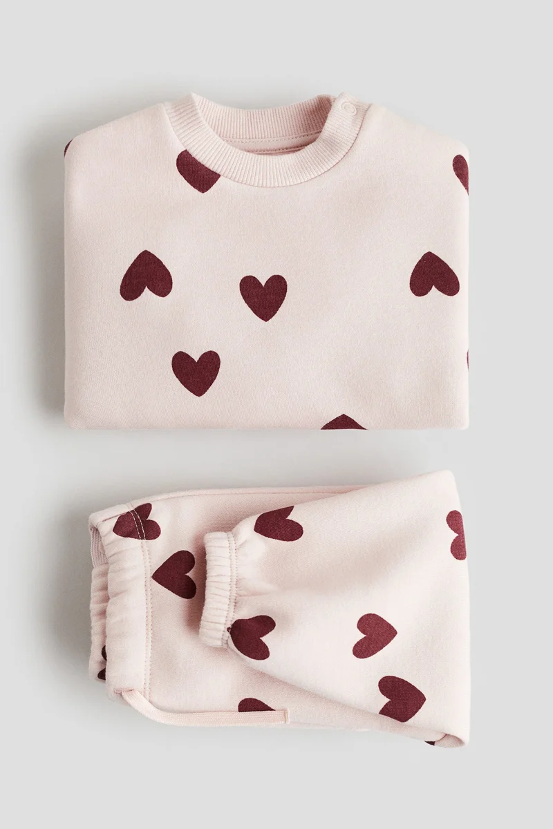 اتش اند ام طقم من نسيج سويت-شيرت بطبعة - عبوة من قطعتين